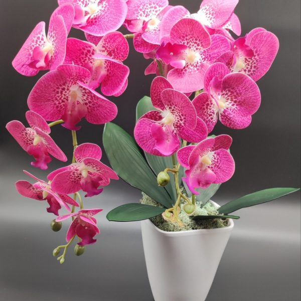 Rózsaszín real touch orchidea ( 2 ágú )