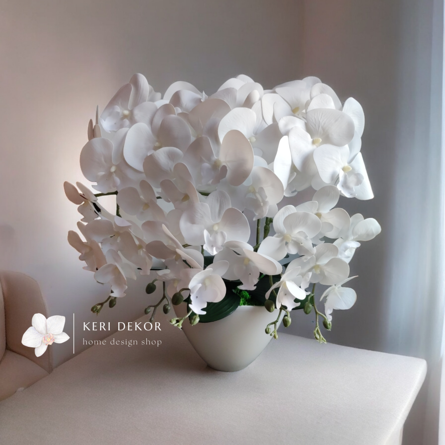 Gondozásmentes orchidea real touch real touch orchidea művirág műorchidea handmade flowers dekor homedekor homedecor lakberendezés otthondekor dekoráció ajándék buxus asztaldísz kopogtató ajtódísz ünnep karácsony húsvét anyáknapja születésnap névnap Keridekor