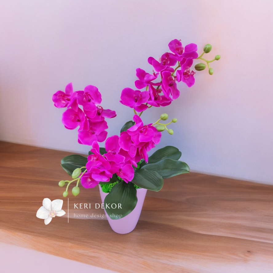 Gondozásmentes orchidea real touch real touch orchidea művirág műorchidea handmade flowers dekor homedekor homedecor lakberendezés otthondekor dekoráció ajándék buxus asztaldísz kopogtató ajtódísz ünnep karácsony húsvét anyáknapja születésnap névnap Keridekor