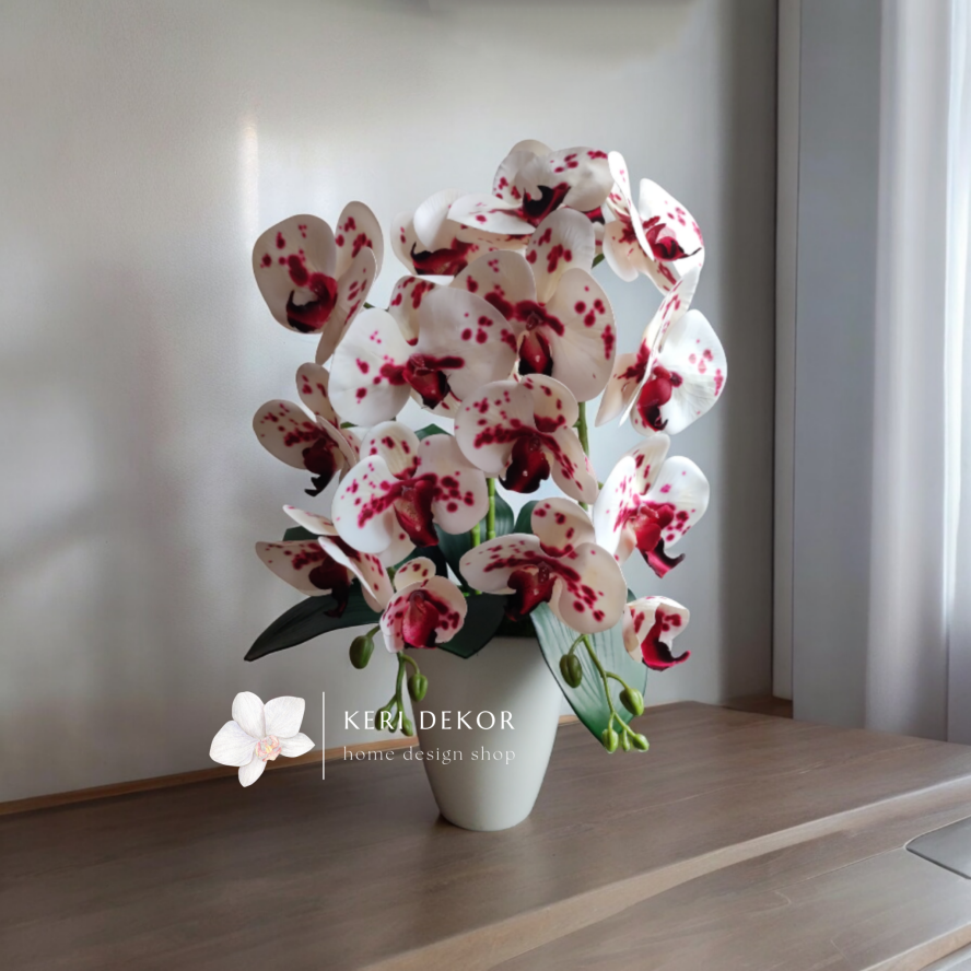 Gondozásmentes orchidea real touch real touch orchidea művirág műorchidea handmade flowers dekor homedekor homedecor lakberendezés otthondekor dekoráció ajándék buxus asztaldísz kopogtató ajtódísz ünnep karácsony húsvét anyáknapja születésnap névnap Keridekor