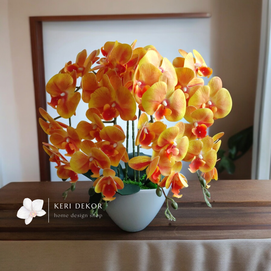 Gondozásmentes orchidea real touch real touch orchidea művirág műorchidea handmade flowers dekor homedekor homedecor lakberendezés otthondekor dekoráció ajándék buxus asztaldísz kopogtató ajtódísz ünnep karácsony húsvét anyáknapja születésnap névnap Keridekor