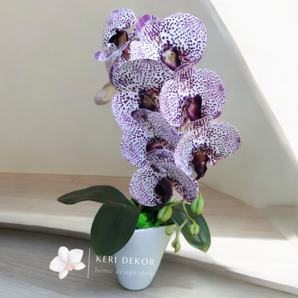 Lila pöttyös real touch orchidea ( 1 ágú )