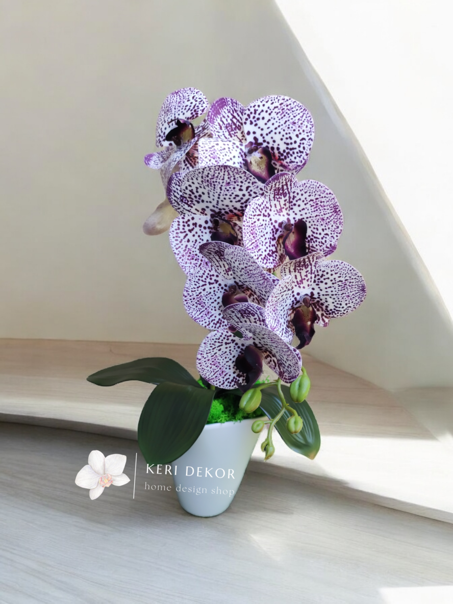 Gondozásmentes orchidea real touch real touch orchidea művirág műorchidea handmade flowers dekor homedekor homedecor lakberendezés otthondekor dekoráció ajándék buxus asztaldísz kopogtató ajtódísz ünnep karácsony húsvét anyáknapja születésnap névnap Keridekor