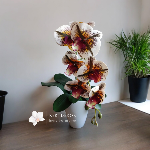 Gondozásmentes orchidea real touch real touch orchidea művirág műorchidea handmade flowers dekor homedekor homedecor lakberendezés otthondekor dekoráció ajándék buxus asztaldísz kopogtató ajtódísz ünnep karácsony húsvét anyáknapja születésnap névnap Keridekor