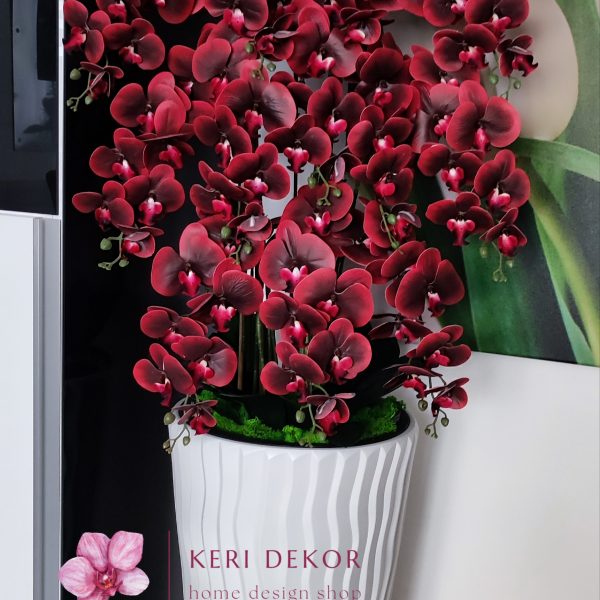 Óriás bordó padlóvázás real touch orchidea ( 14 ágú kb 150-160cm)