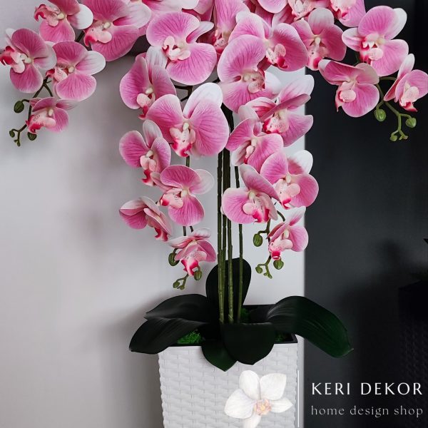 Rózsaszín padlóvázás real touch orchidea ( 4 ágú kb 80-90cm )