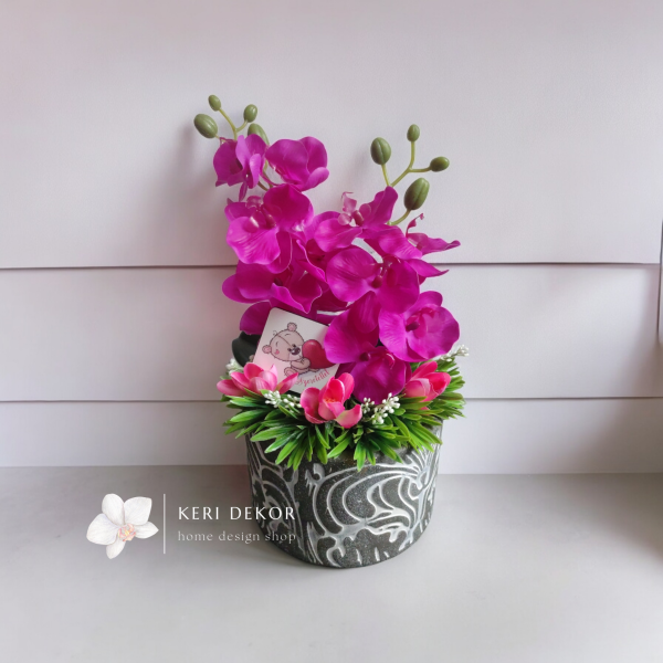 Gondozásmentes orchidea real touch real touch orchidea művirág műorchidea handmade flowers dekor homedekor homedecor lakberendezés otthondekor dekoráció ajándék buxus asztaldísz kopogtató ajtódísz ünnep karácsony húsvét anyáknapja születésnap névnap Keridekor