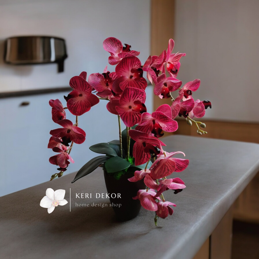 Gondozásmentes orchidea real touch real touch orchidea művirág műorchidea handmade flowers dekor homedekor homedecor lakberendezés otthondekor dekoráció ajándék buxus asztaldísz kopogtató ajtódísz ünnep karácsony húsvét anyáknapja születésnap névnap Keridekor