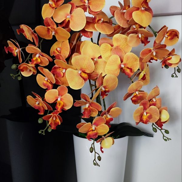 Narancs padlóvázás real touch orchidea ( 5 ágú kb 80-90cm )