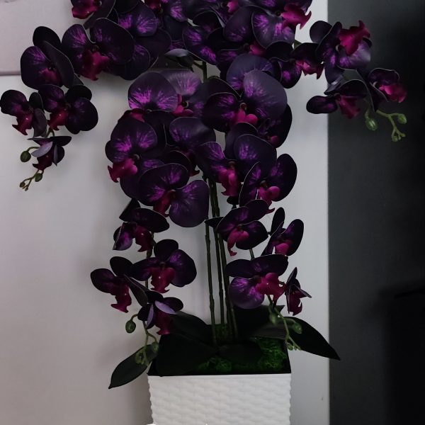 Lila padlóvázás real touch orchidea ( 4 ágú kb 80-90cm)