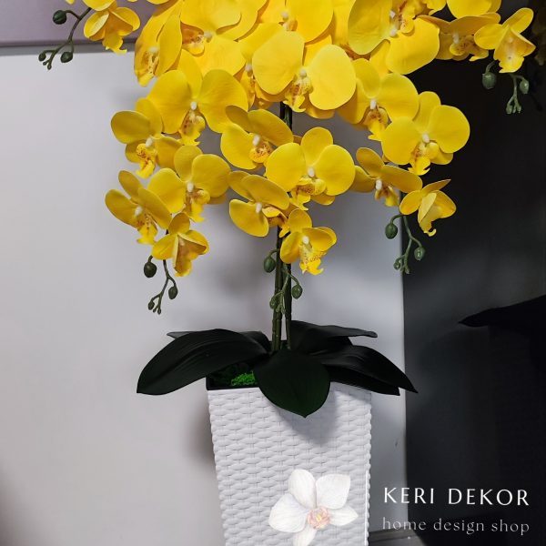 Citromsárga padlóvázás real touch orchidea ( 5 ágú  kb 80-90cm )