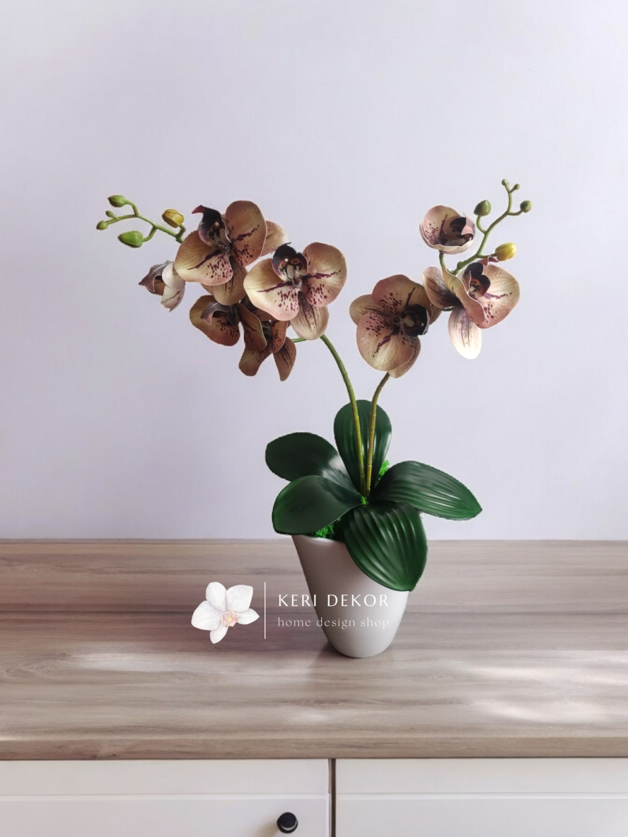 Gondozásmentes orchidea real touch real touch orchidea művirág műorchidea handmade flowers dekor homedekor homedecor lakberendezés otthondekor dekoráció ajándék buxus asztaldísz kopogtató ajtódísz ünnep karácsony húsvét anyáknapja születésnap névnap Keridekor