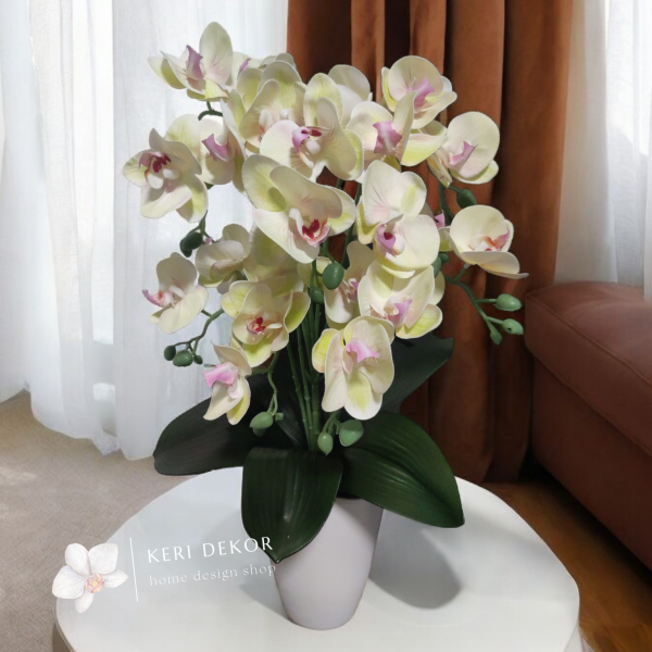 Sárgásrózsaszín real touch orchidea (11szálas)