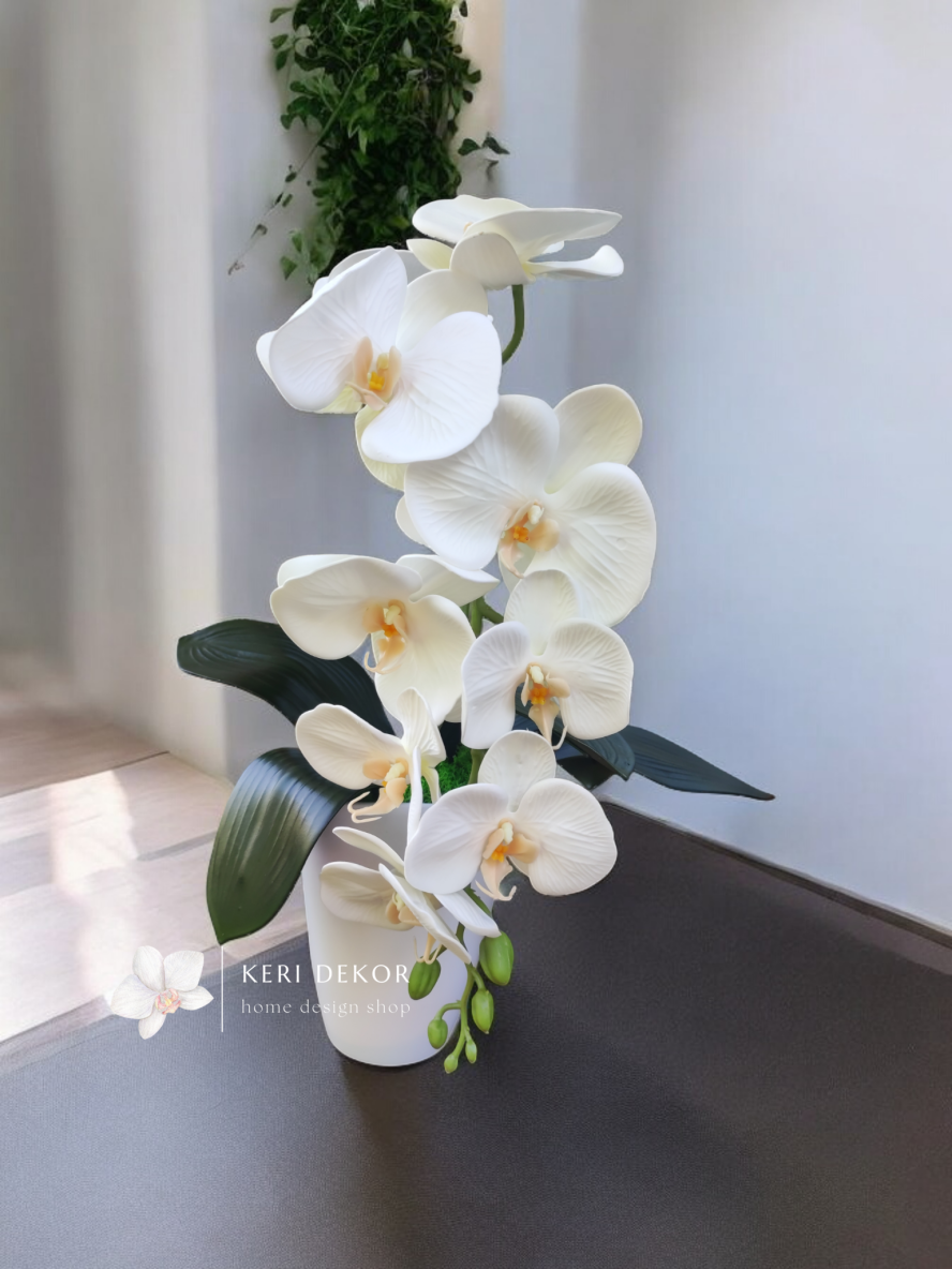 Gondozásmentes orchidea real touch real touch orchidea művirág műorchidea handmade flowers dekor homedekor homedecor lakberendezés otthondekor dekoráció ajándék buxus asztaldísz kopogtató ajtódísz ünnep karácsony húsvét anyáknapja születésnap névnap Keridekor