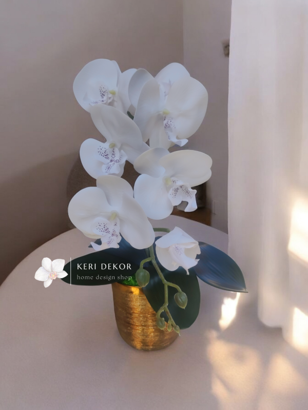 Gondozásmentes orchidea real touch real touch orchidea művirág műorchidea handmade flowers dekor homedekor homedecor lakberendezés otthondekor dekoráció ajándék buxus asztaldísz kopogtató ajtódísz ünnep karácsony húsvét anyáknapja születésnap névnap Keridekor