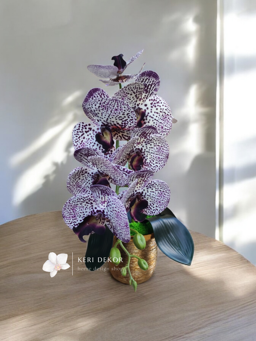 Gondozásmentes orchidea real touch real touch orchidea művirág műorchidea handmade flowers dekor homedekor homedecor lakberendezés otthondekor dekoráció ajándék buxus asztaldísz kopogtató ajtódísz ünnep karácsony húsvét anyáknapja születésnap névnap Keridekor