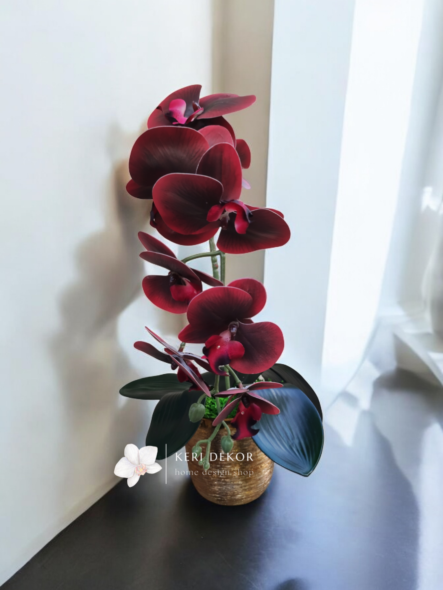 Gondozásmentes orchidea real touch real touch orchidea művirág műorchidea handmade flowers dekor homedekor homedecor lakberendezés otthondekor dekoráció ajándék buxus asztaldísz kopogtató ajtódísz ünnep karácsony húsvét anyáknapja születésnap névnap Keridekor