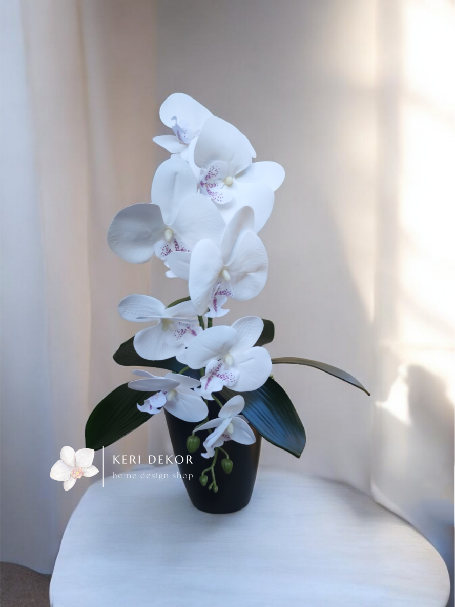 Gondozásmentes orchidea real touch real touch orchidea művirág műorchidea handmade flowers dekor homedekor homedecor lakberendezés otthondekor dekoráció ajándék buxus asztaldísz kopogtató ajtódísz ünnep karácsony húsvét anyáknapja születésnap névnap Keridekor